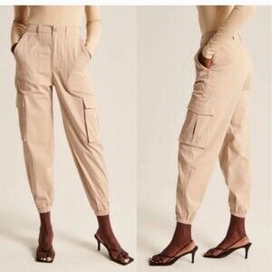 Abercrombie & Fitch Cargo Joggers in Light Tan